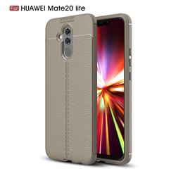 Luxury Auto Focus Litchi Texture Silicone TPU Back Cover for Huawei Mate 20 Lite - Gray
