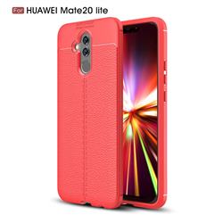 Luxury Auto Focus Litchi Texture Silicone TPU Back Cover for Huawei Mate 20 Lite - Red