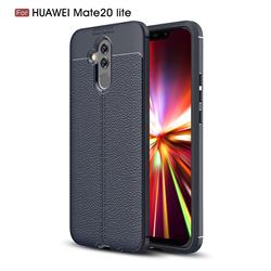 Luxury Auto Focus Litchi Texture Silicone TPU Back Cover for Huawei Mate 20 Lite - Dark Blue