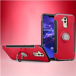 Armor Anti Drop Carbon PC + Silicon Invisible Ring Holder Phone Case for Huawei Mate 20 Lite - Red