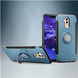 Armor Anti Drop Carbon PC + Silicon Invisible Ring Holder Phone Case for Huawei Mate 20 Lite - Navy