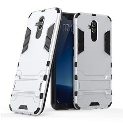Armor Premium Tactical Grip Kickstand Shockproof Dual Layer Rugged Hard Cover for Huawei Mate 20 Lite - Silver