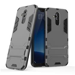 Armor Premium Tactical Grip Kickstand Shockproof Dual Layer Rugged Hard Cover for Huawei Mate 20 Lite - Gray