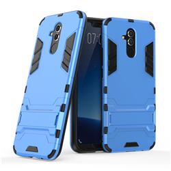 Armor Premium Tactical Grip Kickstand Shockproof Dual Layer Rugged Hard Cover for Huawei Mate 20 Lite - Light Blue