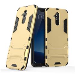 Armor Premium Tactical Grip Kickstand Shockproof Dual Layer Rugged Hard Cover for Huawei Mate 20 Lite - Golden