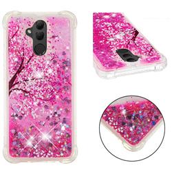 Pink Cherry Blossom Dynamic Liquid Glitter Sand Quicksand Star TPU Case for Huawei Mate 20 Lite