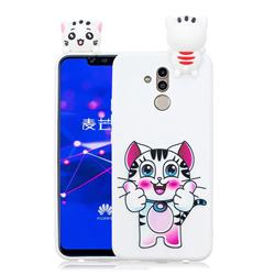 Cute Pink Kitten Soft 3D Climbing Doll Soft Case for Huawei Mate 20 Lite