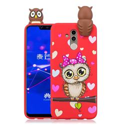 Bow Owl Soft 3D Climbing Doll Soft Case for Huawei Mate 20 Lite