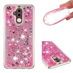 Dynamic Liquid Glitter Quicksand Sequins TPU Phone Case for Huawei Mate 20 Lite - Rose
