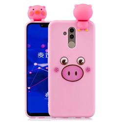 Small Pink Pig Soft 3D Climbing Doll Soft Case for Huawei Mate 20 Lite