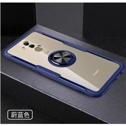 Acrylic Glass Carbon Invisible Ring Holder Phone Cover for Huawei Mate 20 Lite - Azure