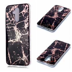 Black Galvanized Rose Gold Marble Phone Back Cover for Huawei Mate 20 Lite