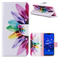 Seven-color Flowers Leather Wallet Case for Huawei Mate 20 Lite