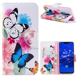 Vivid Flying Butterflies Leather Wallet Case for Huawei Mate 20 Lite