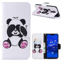Lovely Panda Leather Wallet Case for Huawei Mate 20 Lite