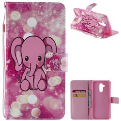 Pink Elephant PU Leather Wallet Case for Huawei Mate 20 Lite