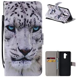 White Leopard PU Leather Wallet Case for Huawei Mate 20 Lite