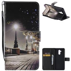 City Night View PU Leather Wallet Case for Huawei Mate 20 Lite