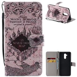 Castle The Marauders Map PU Leather Wallet Case for Huawei Mate 20 Lite