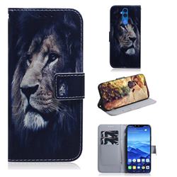 Lion Face PU Leather Wallet Case for Huawei Mate 20 Lite