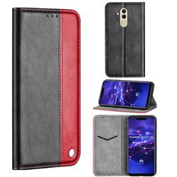 Classic Business Ultra Slim Magnetic Sucking Stitching Flip Cover for Huawei Mate 20 Lite - Red