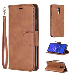 Classic Sheepskin PU Leather Phone Wallet Case for Huawei Mate 20 Lite - Brown