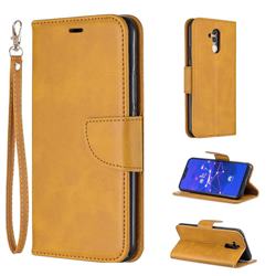 Classic Sheepskin PU Leather Phone Wallet Case for Huawei Mate 20 Lite - Yellow