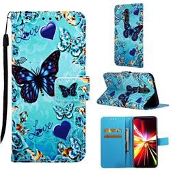 Love Butterfly Matte Leather Wallet Phone Case for Huawei Mate 20 Lite