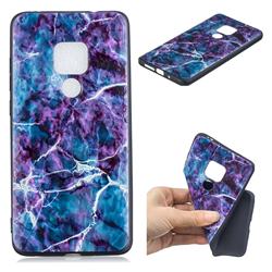 Marble 3D Embossed Relief Black TPU Cell Phone Back Cover for Huawei Mate 20 Pro