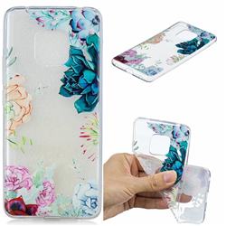 Gem Flower Clear Varnish Soft Phone Back Cover for Huawei Mate 20 Pro
