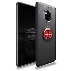 Auto Focus Invisible Ring Holder Soft Phone Case for Huawei Mate 20 Pro - Black Red