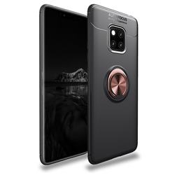 Auto Focus Invisible Ring Holder Soft Phone Case for Huawei Mate 20 Pro - Black Gold