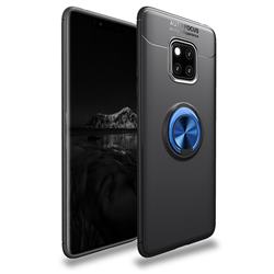 Auto Focus Invisible Ring Holder Soft Phone Case for Huawei Mate 20 Pro - Black Blue