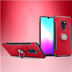 Armor Anti Drop Carbon PC + Silicon Invisible Ring Holder Phone Case for Huawei Mate 20 Pro - Red