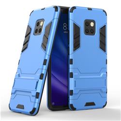 Armor Premium Tactical Grip Kickstand Shockproof Dual Layer Rugged Hard Cover for Huawei Mate 20 Pro - Light Blue