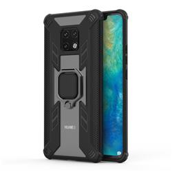 Predator Armor Metal Ring Grip Shockproof Dual Layer Rugged Hard Cover for Huawei Mate 20 Pro - Black