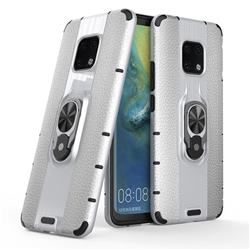 Alita Battle Angel Armor Metal Ring Grip Shockproof Dual Layer Rugged Hard Cover for Huawei Mate 20 Pro - Silver