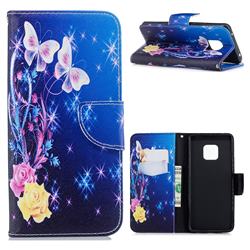 Yellow Flower Butterfly Leather Wallet Case for Huawei Mate 20 Pro