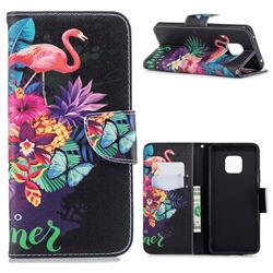 Flowers Flamingos Leather Wallet Case for Huawei Mate 20 Pro