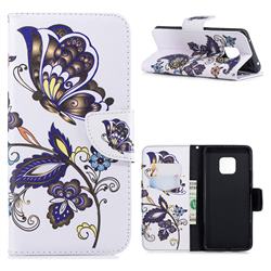 Butterflies and Flowers Leather Wallet Case for Huawei Mate 20 Pro