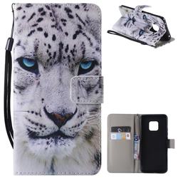 White Leopard PU Leather Wallet Case for Huawei Mate 20 Pro