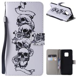 Skull Head PU Leather Wallet Case for Huawei Mate 20 Pro