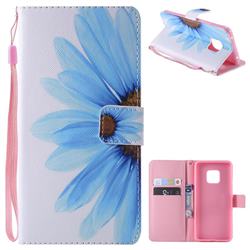 Blue Sunflower PU Leather Wallet Case for Huawei Mate 20 Pro