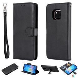 Retro Greek Detachable Magnetic PU Leather Wallet Phone Case for Huawei Mate 20 Pro - Black