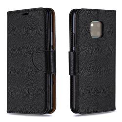 Classic Luxury Litchi Leather Phone Wallet Case for Huawei Mate 20 Pro - Black