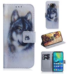 Snow Wolf PU Leather Wallet Case for Huawei Mate 20 Pro