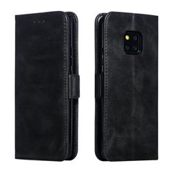 Retro Classic Calf Pattern Leather Wallet Phone Case for Huawei Mate 20 Pro - Black