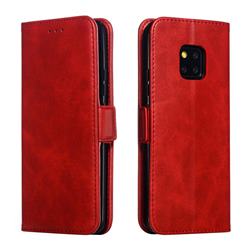 Retro Classic Calf Pattern Leather Wallet Phone Case for Huawei Mate 20 Pro - Red