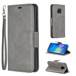 Classic Sheepskin PU Leather Phone Wallet Case for Huawei Mate 20 Pro - Gray