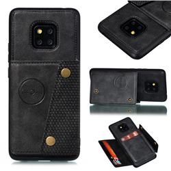 Retro Multifunction Card Slots Stand Leather Coated Phone Back Cover for Huawei Mate 20 Pro - Black